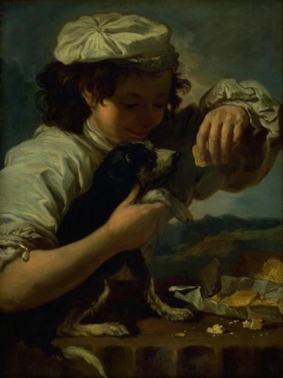 Un ragazzo con un cane (Allegoria del "Gusto") da Bernardo Eberhart Keilhau