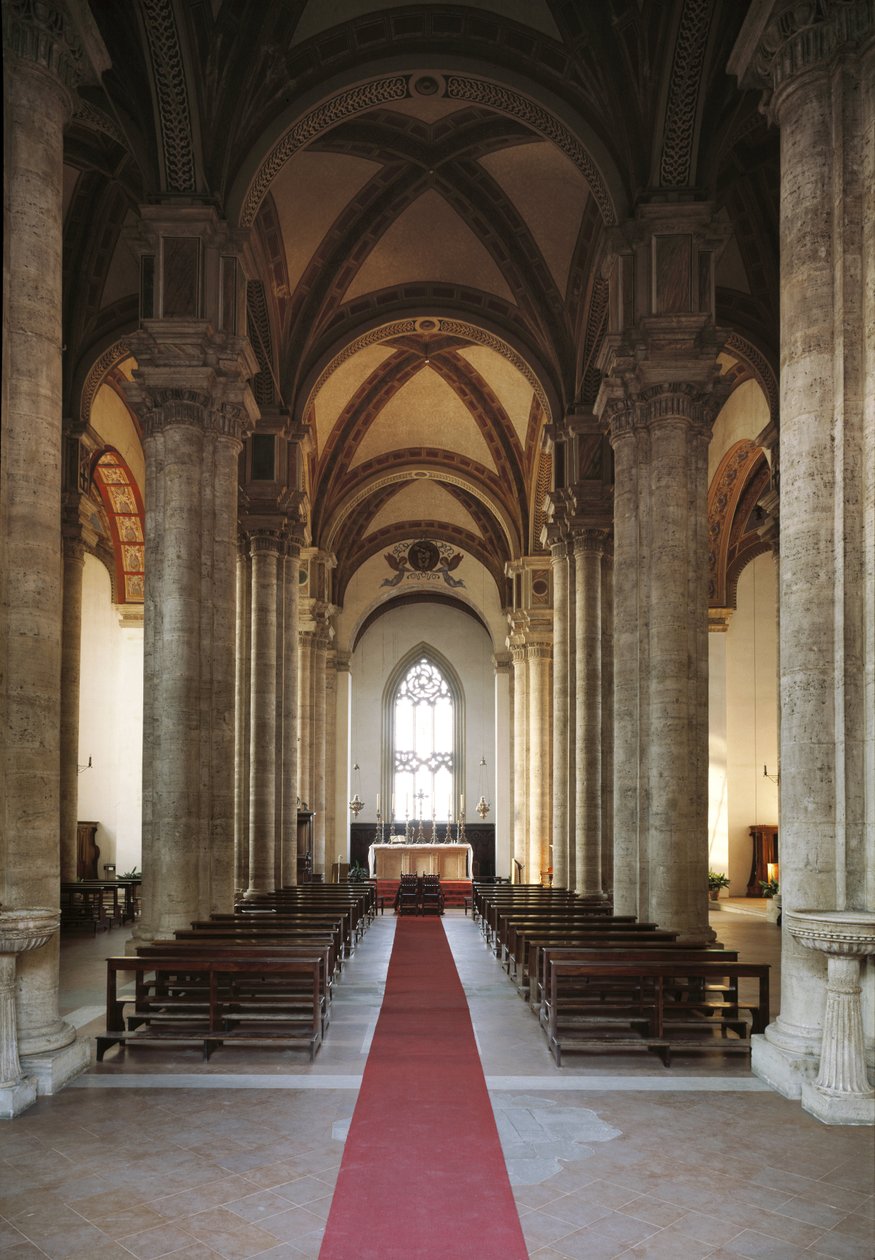 Vista interna della chiesa di Pienza da Bernardo Rossellino