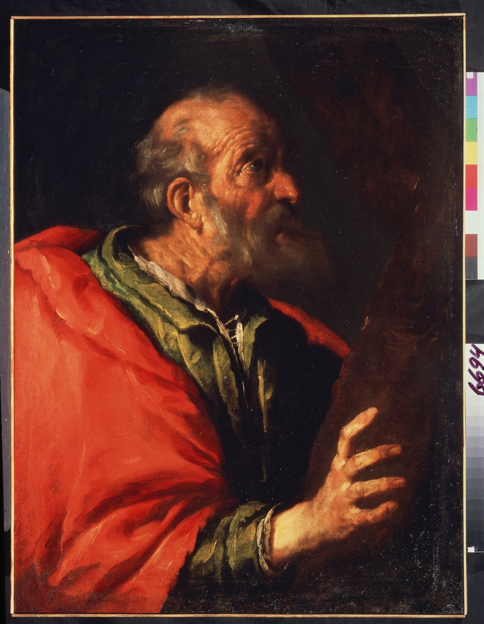 Testa di un vecchio, apostolo Pietro? da Bernardo Strozzi