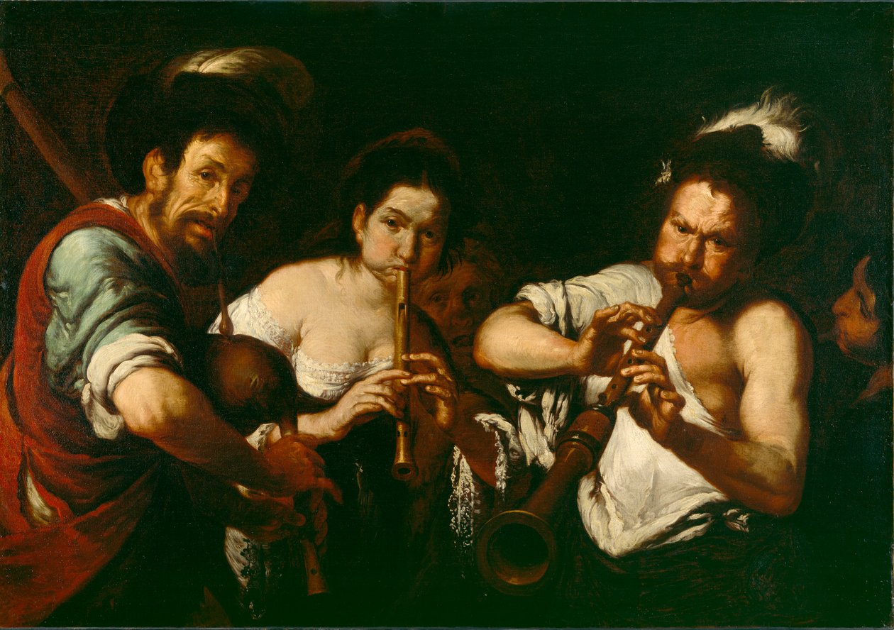 Musicisti di strada, c.1630 da Bernardo Strozzi