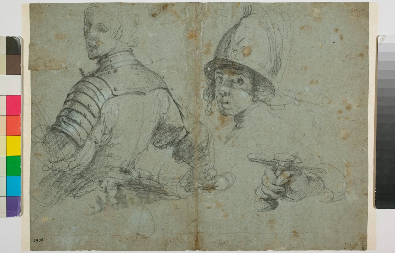 Studio di un giovane in armatura da Bernardo Strozzi