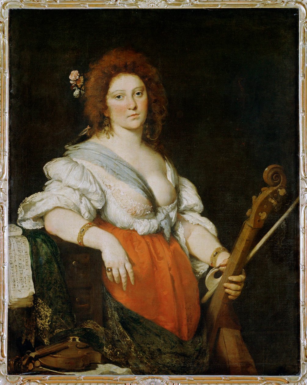 The singer Barbara Strozzi with a viola da gamba da Bernardo Strozzi