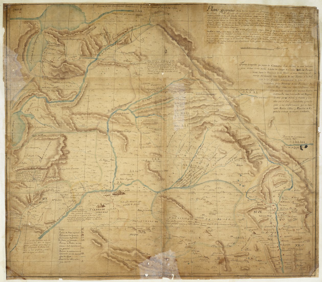 Mappa della maggior parte del Nuovo Messico e di una parte dell
