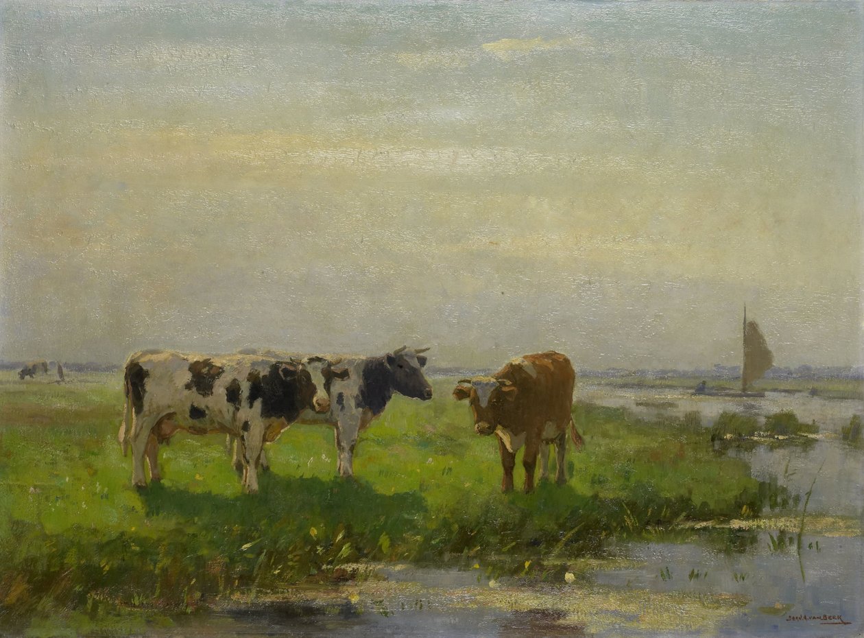 Mucche nel prato da Bernardus Antonie van Beek