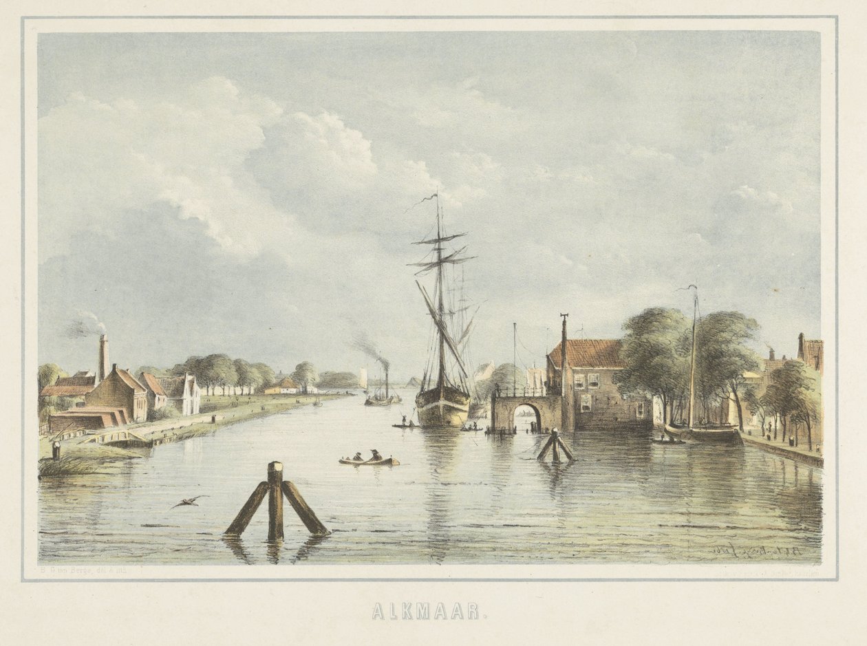 Veduta di Alkmaar dalla Bierkade da Bernardus Gerardus ten Berge