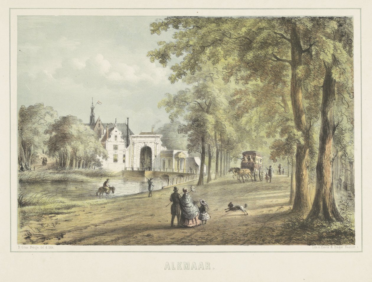 Veduta di Alkmaar con la Laurenskerk da Bernardus Gerardus ten Berge