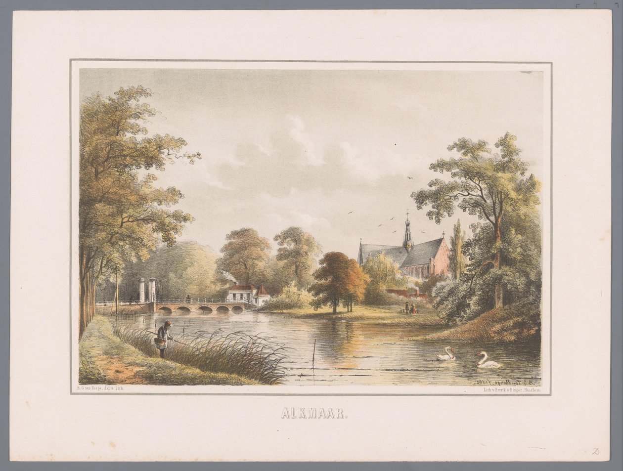 Veduta della città di Alkmaar da Bernardus Gerardus ten Berge