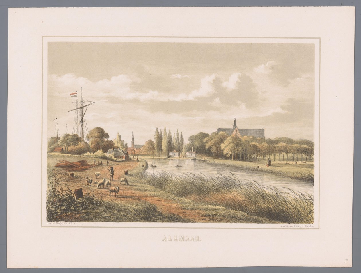 Veduta della città di Alkmaar da Bernardus Gerardus ten Berge