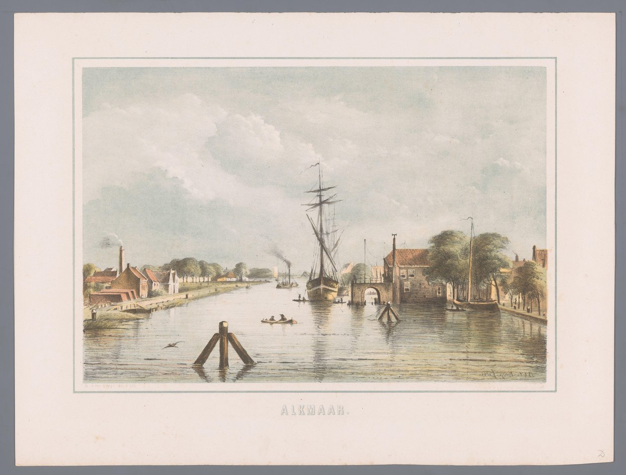 Veduta della città di Alkmaar da Bernardus Gerardus ten Berge