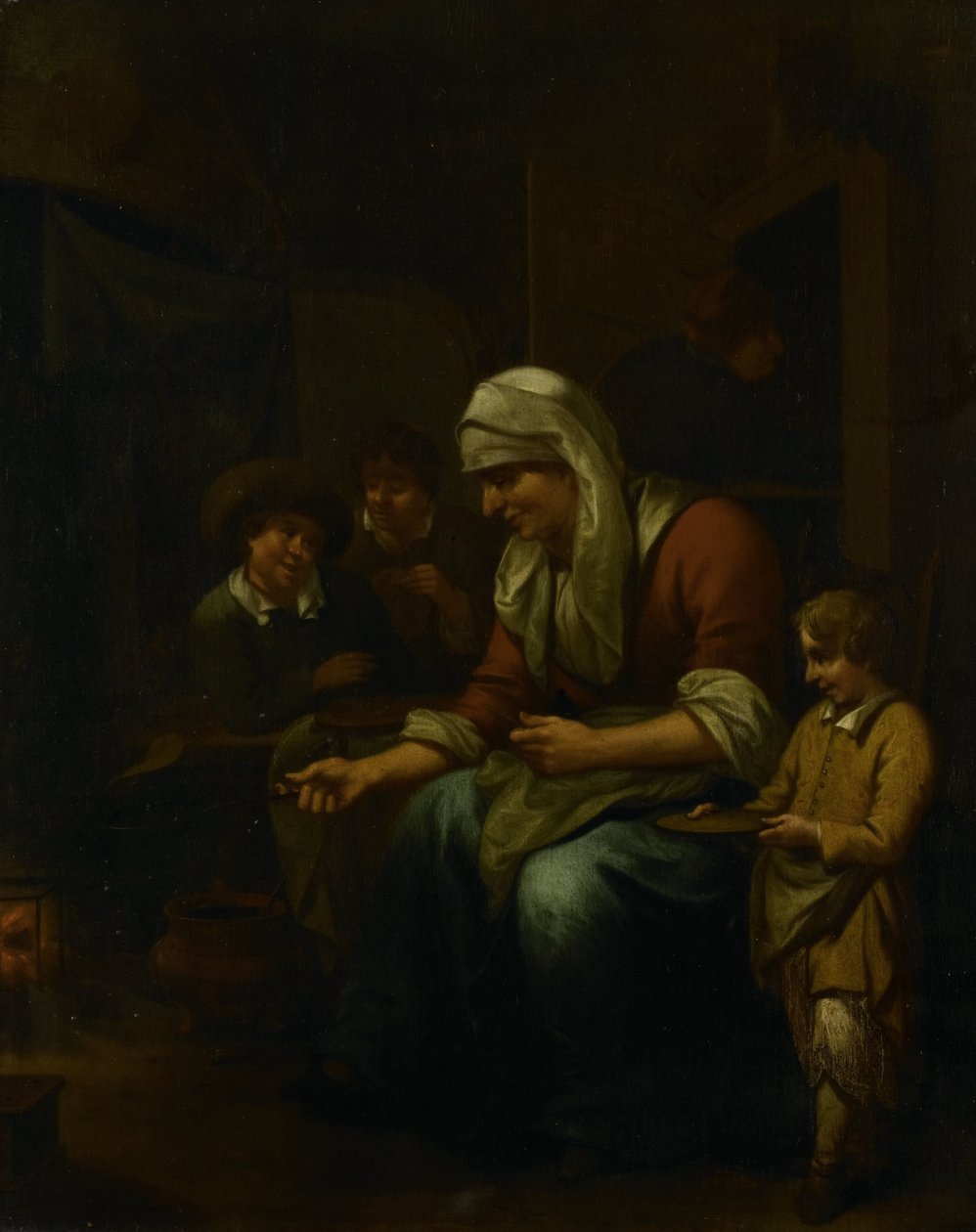 Donna che fa frittelle da Bernardus van Schijndel