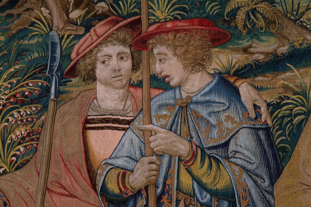 Arazzo fiammingo. Serie La Fondazione di Roma: Faustolo incontra Romolo e Remo. Cartonista Barend van Orley (?). Manifattura Bruxelles. 1525-1530. (dettaglio) da Bernart van (attr. to) Orley