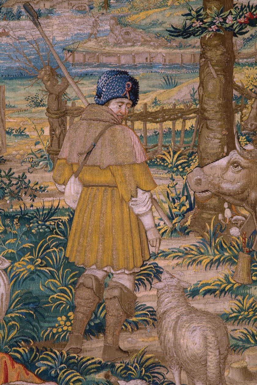 Serie La Fondazione di Roma: Faustolo incontra Romolo e Remo. Cartonista Barend van Orley (?). Manifattura di Bruxelles. 1525-1530. (dettaglio) da Bernart van (attr. to) Orley