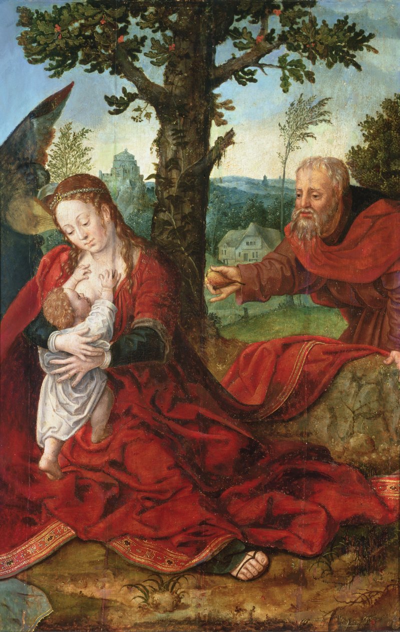 Il riposo durante la fuga in Egitto da Bernart van follower of Orley