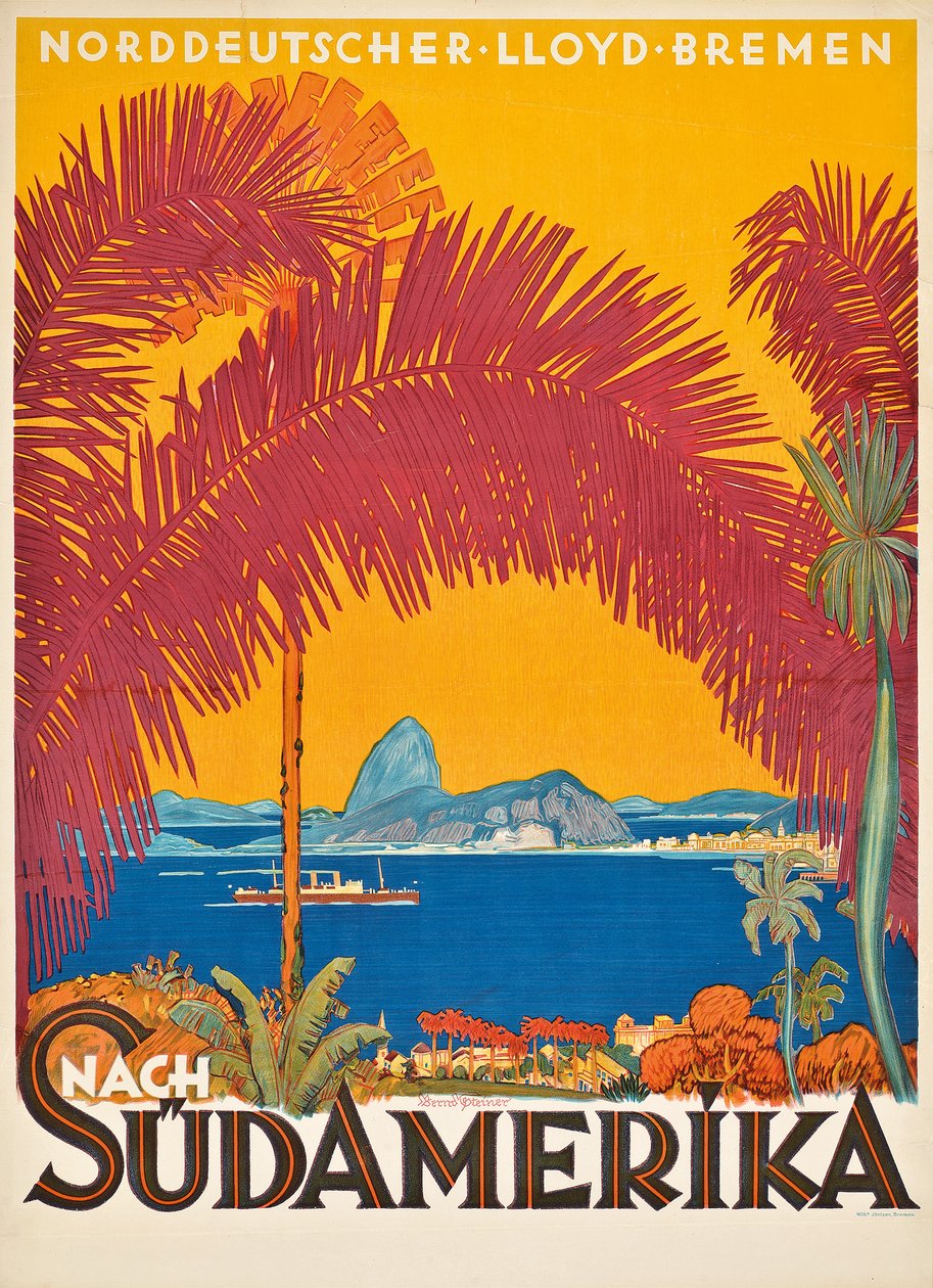 Poster pubblicitario per la compagnia di navigazione tedesca 