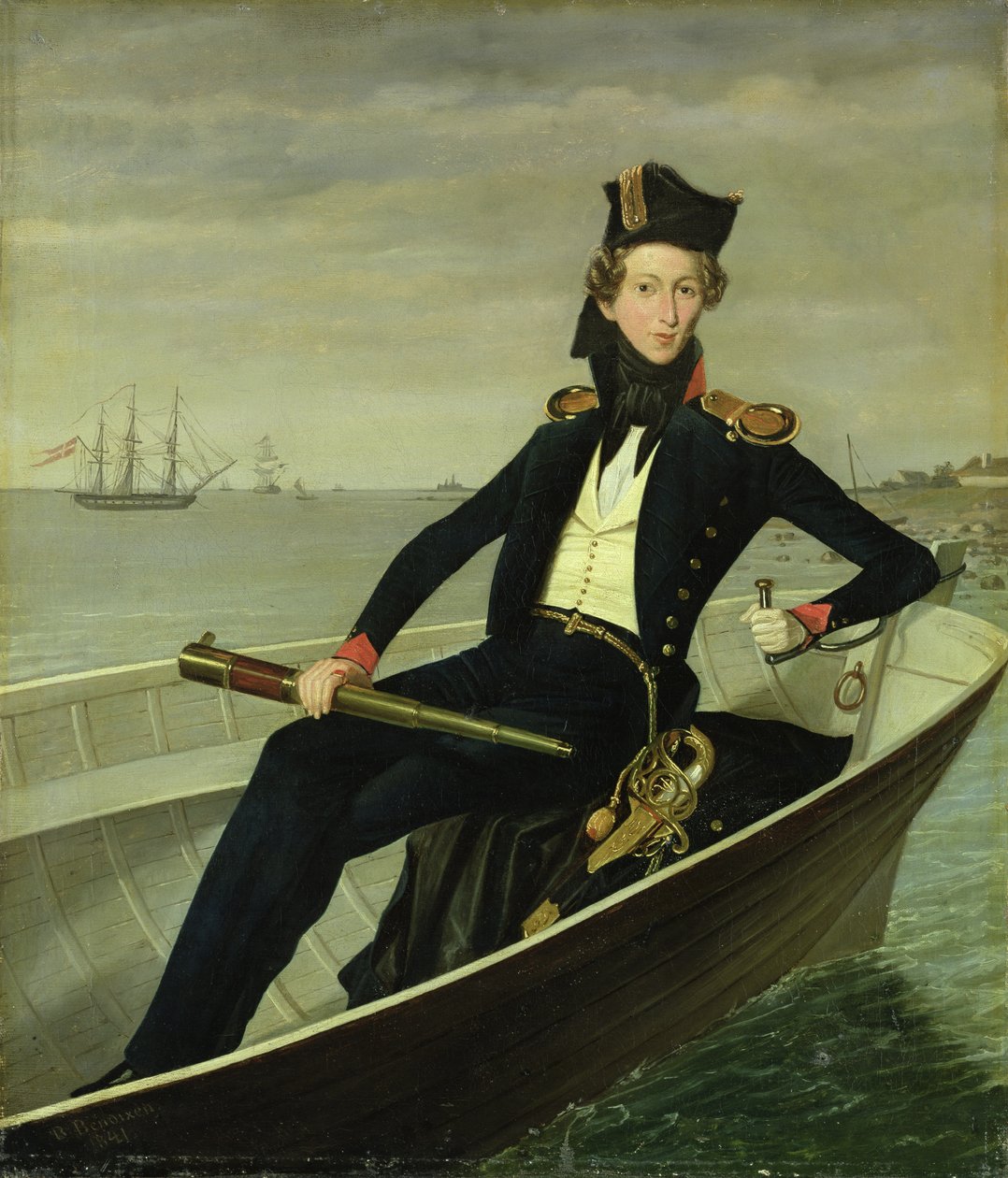 Ritratto di un giovane ufficiale navale danese, 1841 da Bernhard Axel Bendixen