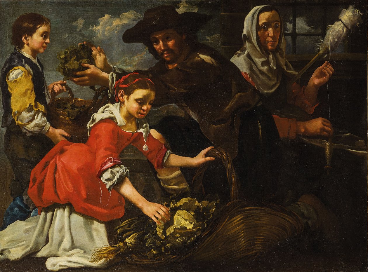 Filatrice e raccoglitrice di erbe (Allegoria della Terra) da Bernhard Keil