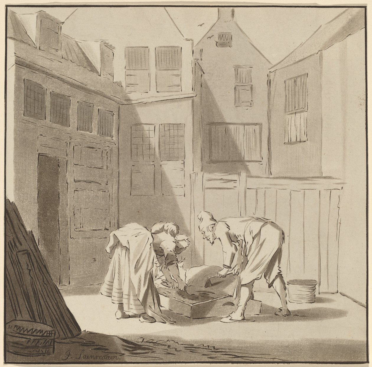 Macellai di maiali, 1778, pubblicato 1787 da Bernhard Schreuder
