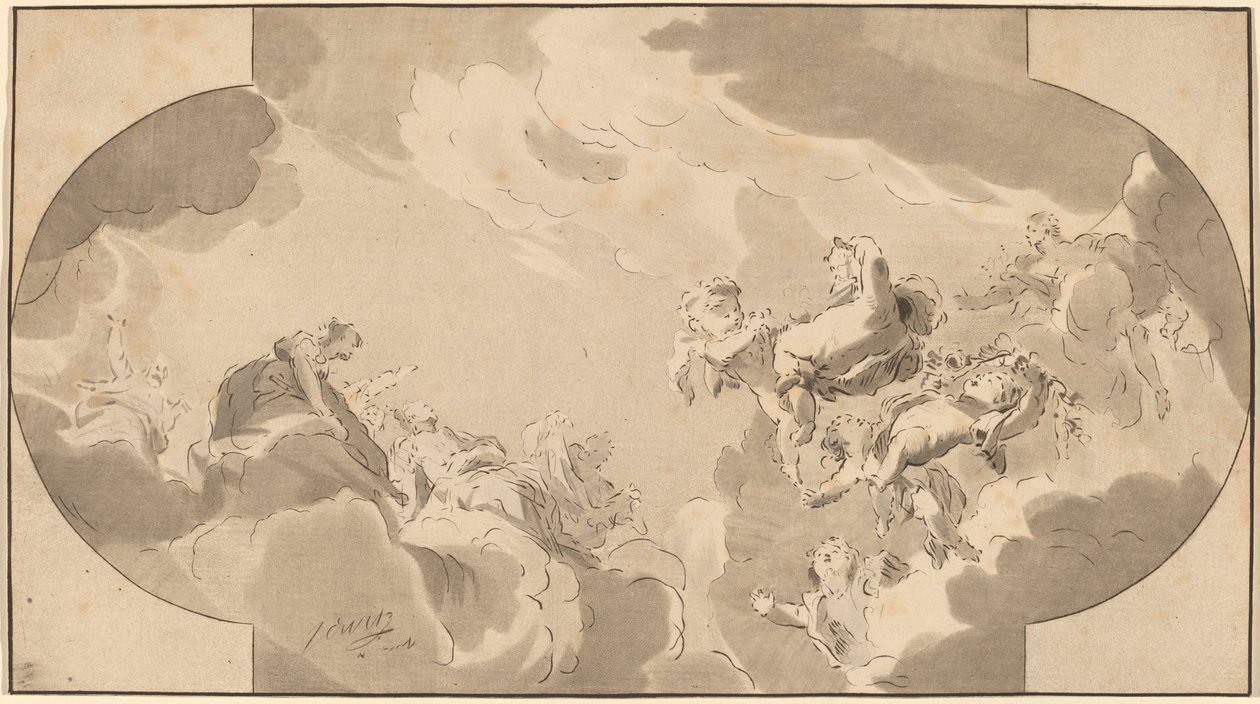 Decorazione del soffitto da Bernhard Schreuder after Jacob de Wit