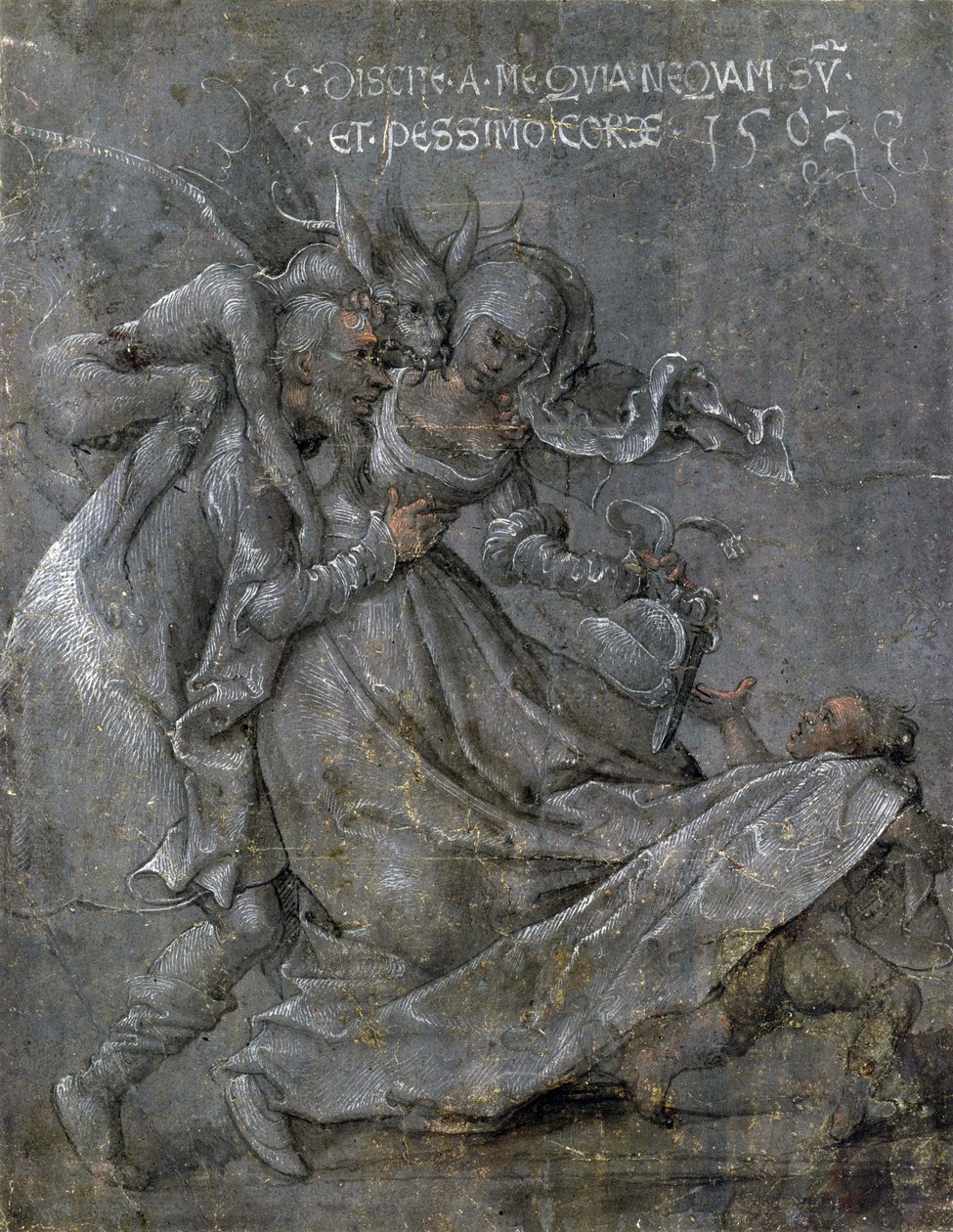 Coppia di amanti con il Diavolo e Cupido da Bernhard Strigel
