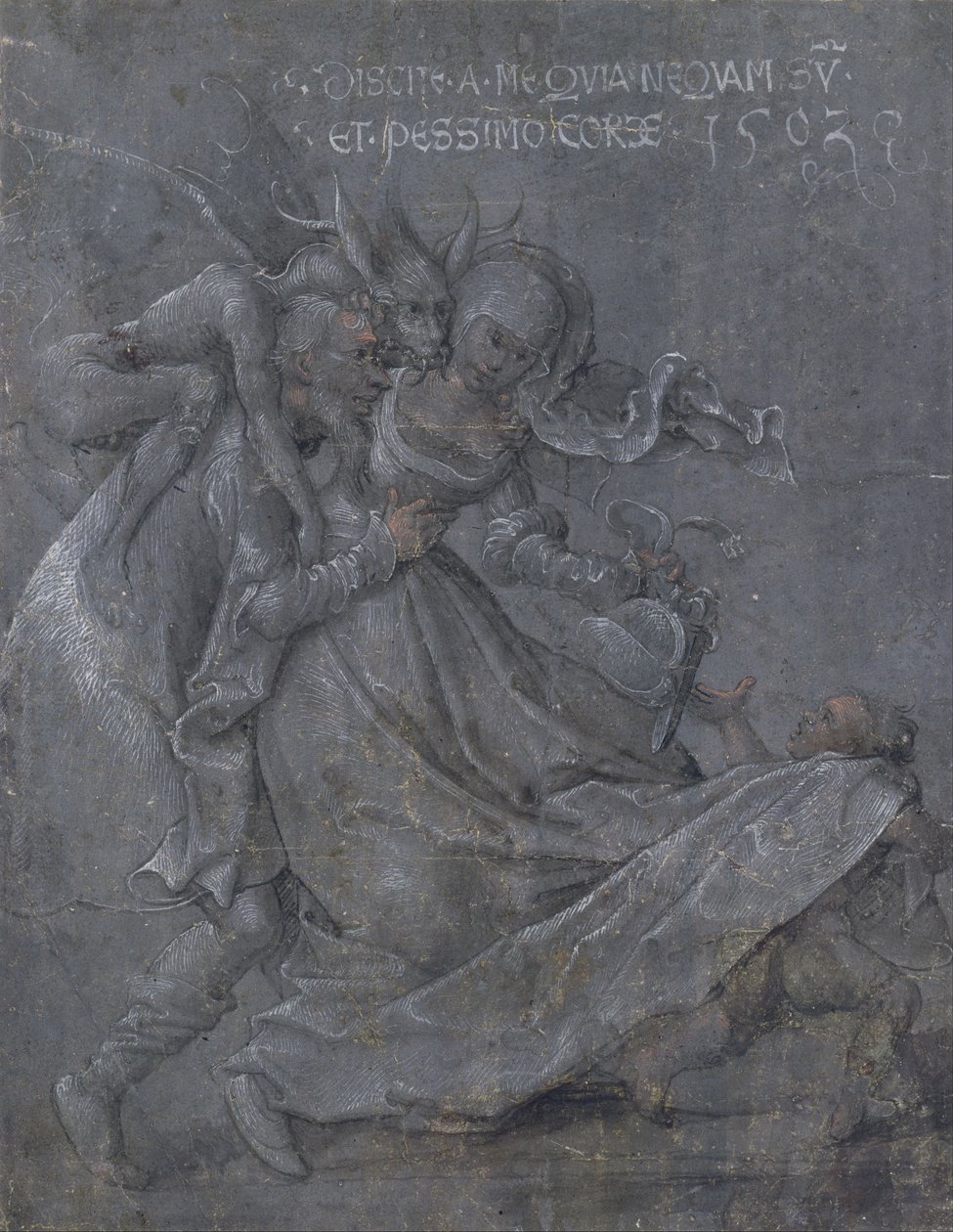Coppia di amanti con il Diavolo e Cupido da Bernhard Strigel