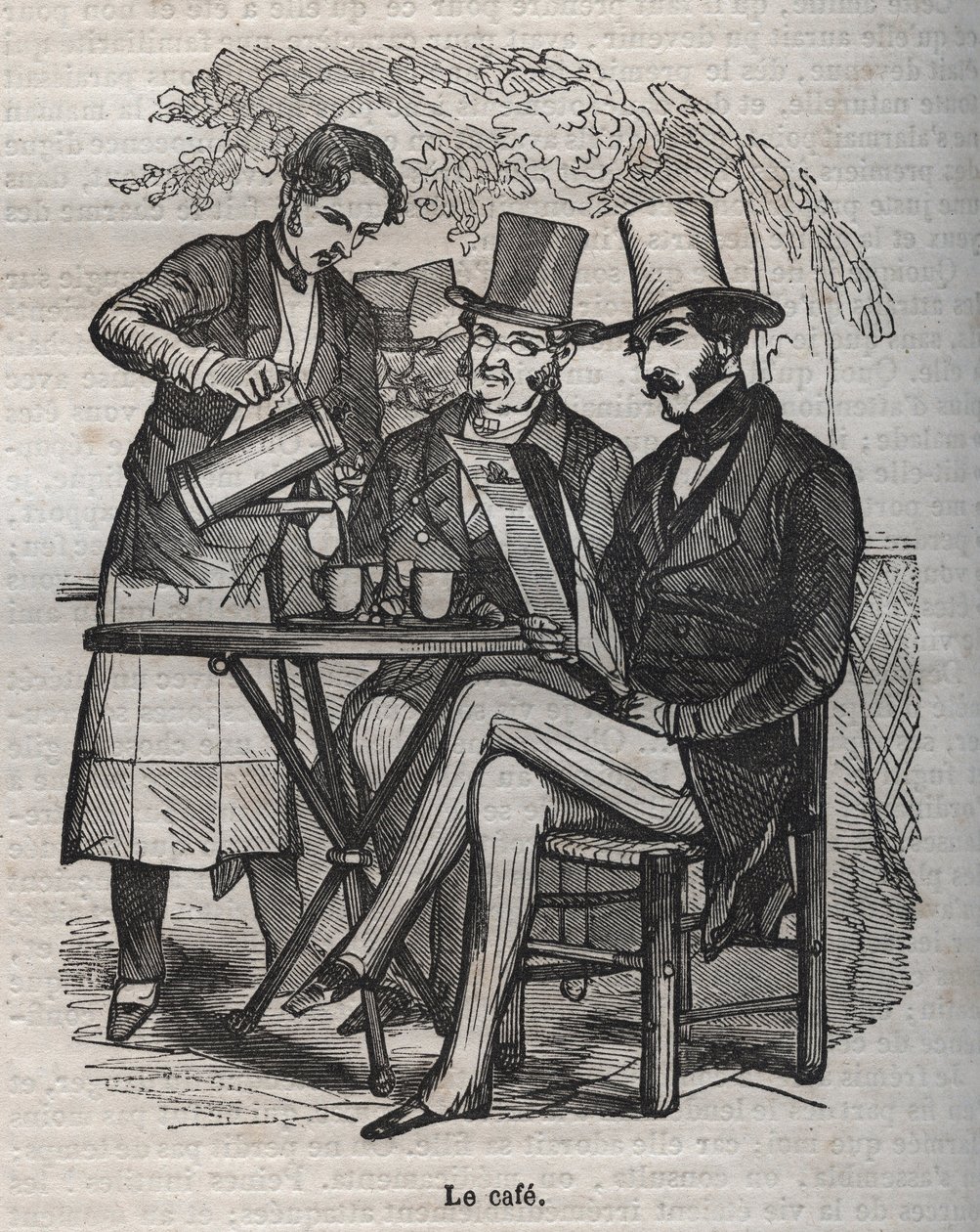Le café - incisione in “La Physiologie du goût” di Jean Anthelme Brillat Savarin da Bertall