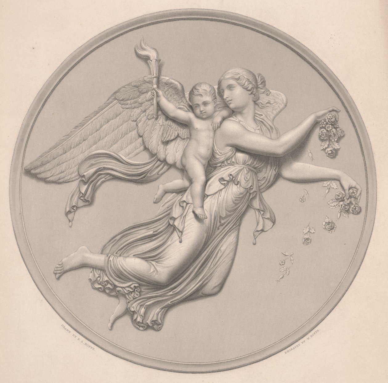 Mattina, disegnato da F. R. Roffe (fl.1850-63), inciso da William Callio Roffe (1817-89), metà del XIX secolo da Bertel (after) Thorvaldsen