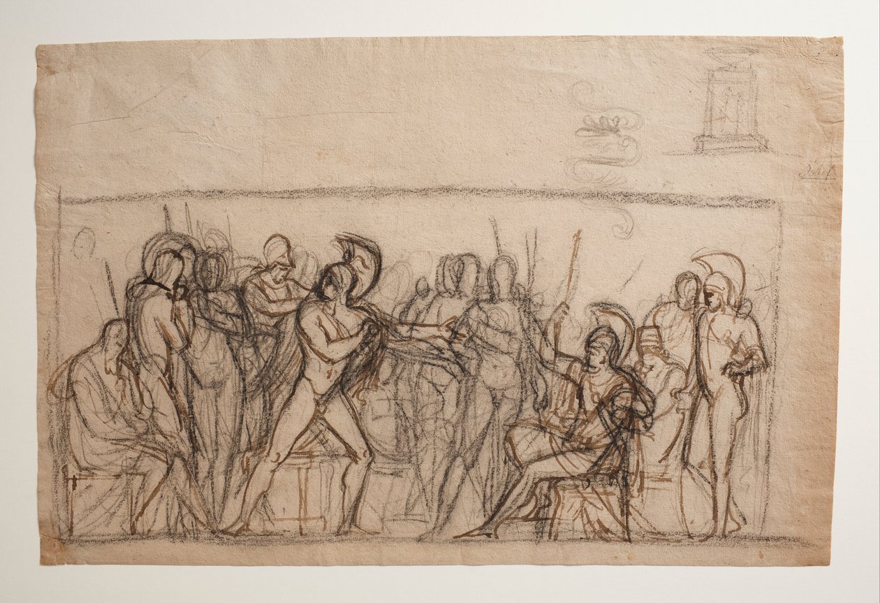 La lotta di Agamennone con Achille. Fonte battesimale da Bertel Thorvaldsen