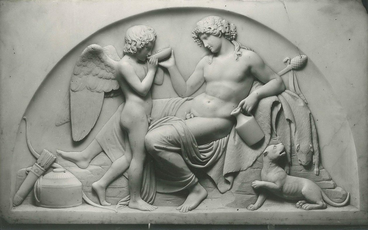 Cupido beve dalla coppa di Bacco da Bertel Thorvaldsen