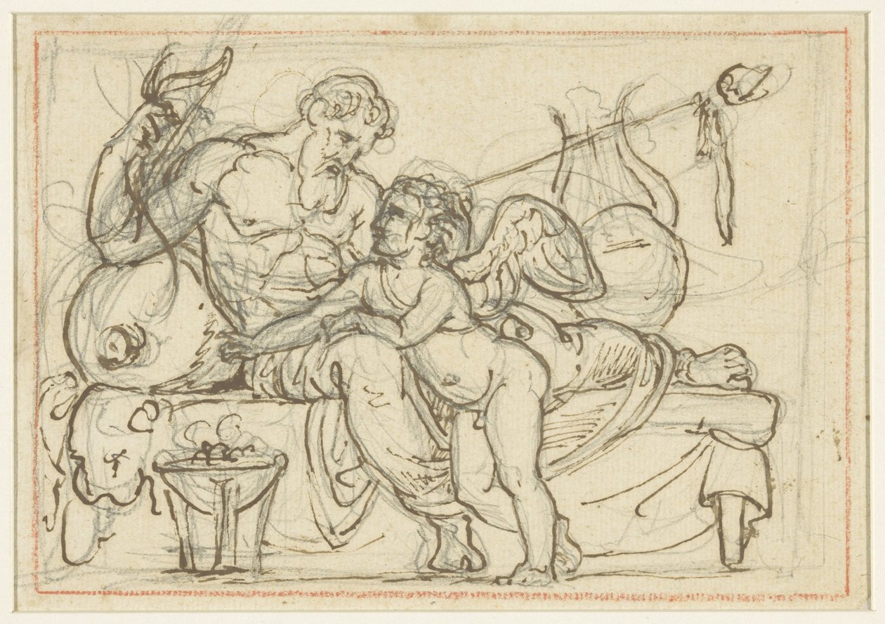 Progetto per un rilievo con Amore e una figura sdraiata di Anacreonte da Bertel Thorvaldsen