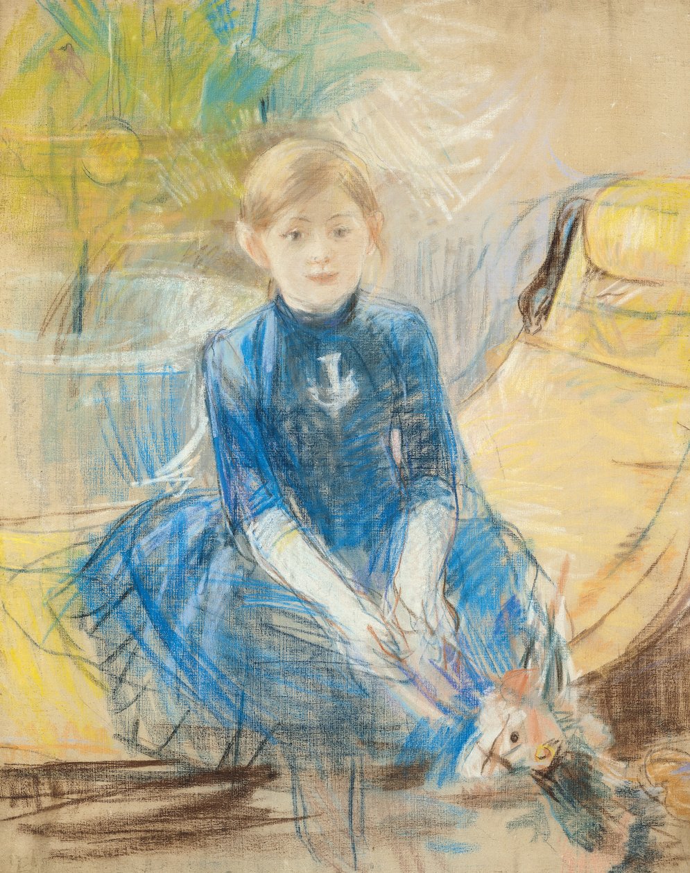 Bambina con un Maglione Blu, 1886 da Berthe Morisot