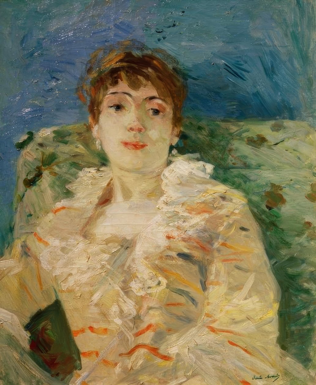 Giovane donna sul divano da Berthe Morisot