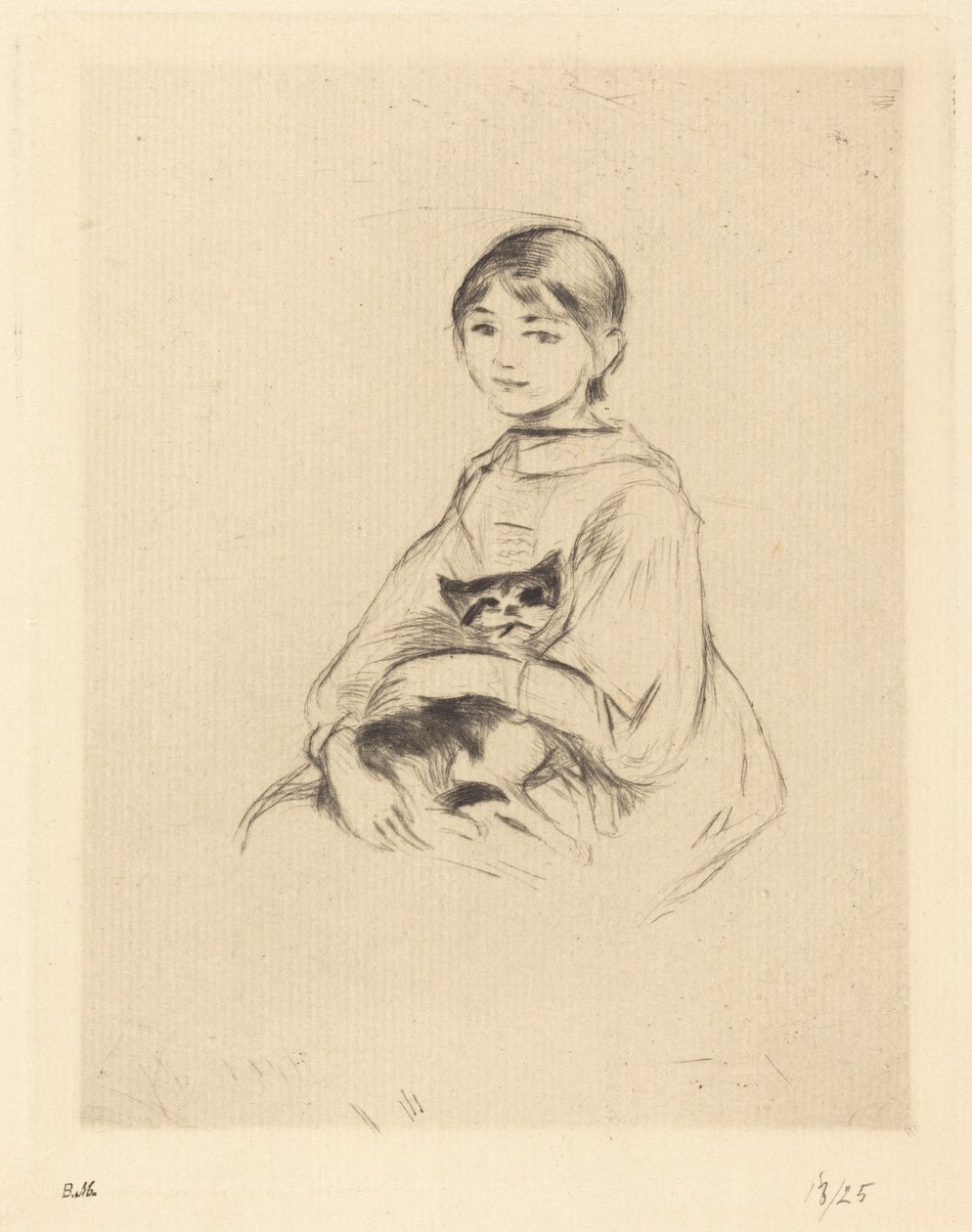 Julie Manet con un gatto in braccio da Berthe Morisot