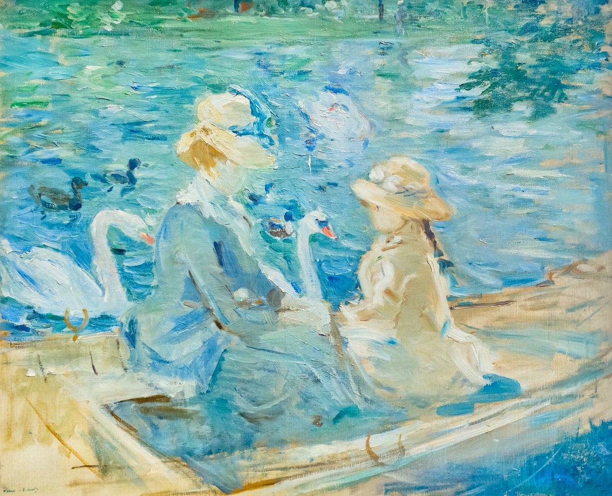 Sul lago nel Bois de Boulogne, c. 1884 da Berthe Morisot