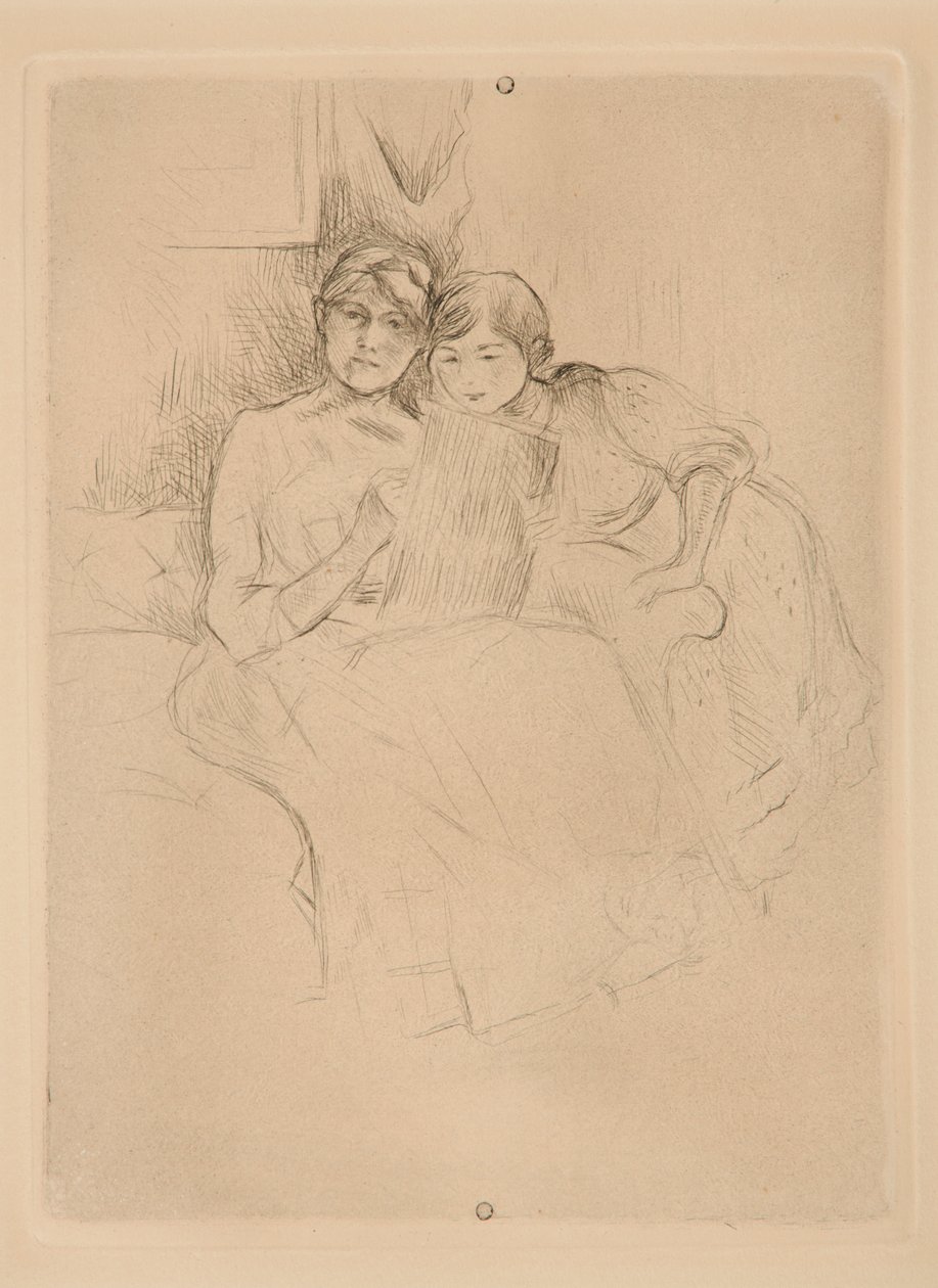 La lezione di disegno: Berthe Morisot e sua figlia da Berthe Morisot