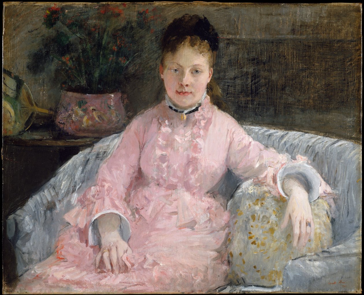 L’abito rosa (Albertie-Marguerite Carré, in seguito Madame Ferdinand-Henri Himmes, 1854–1935) da Berthe Morisot