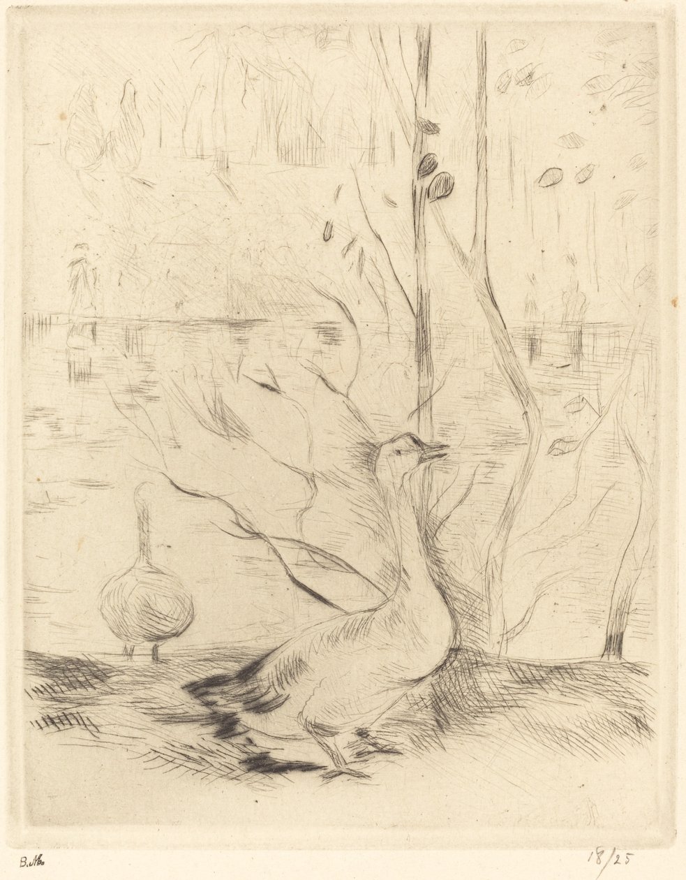 Passeggiata nel bosco di Boulogne, 1888-1890 da Berthe Morisot