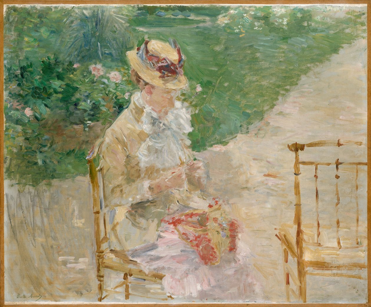 Giovane donna che lavora a maglia, c.1883 da Berthe Morisot