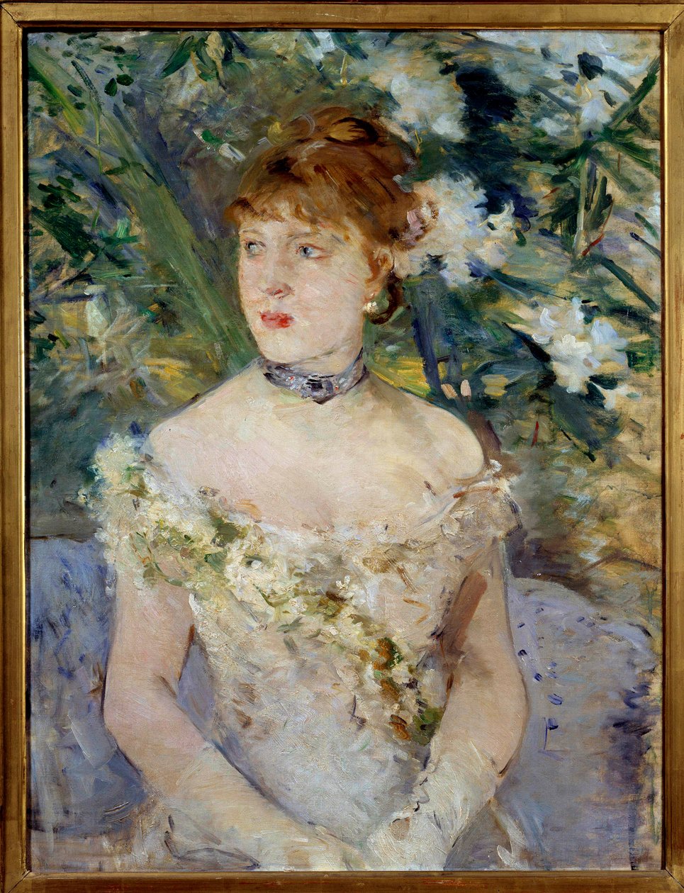 Giovane donna in abito da ballo da Berthe Morisot