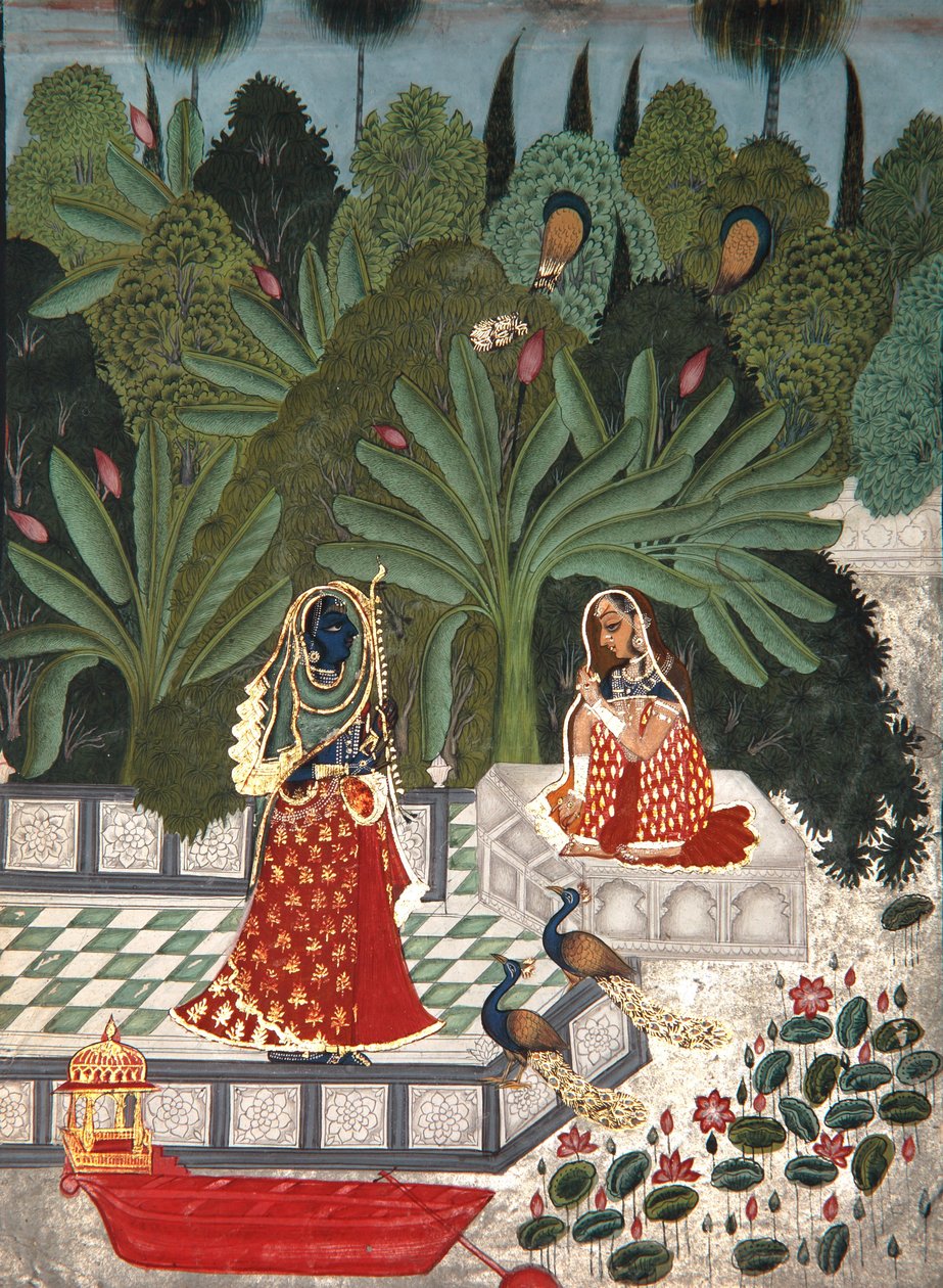 Krishna usa un trucco per incontrare la sua amata, 1781 da Bhoya