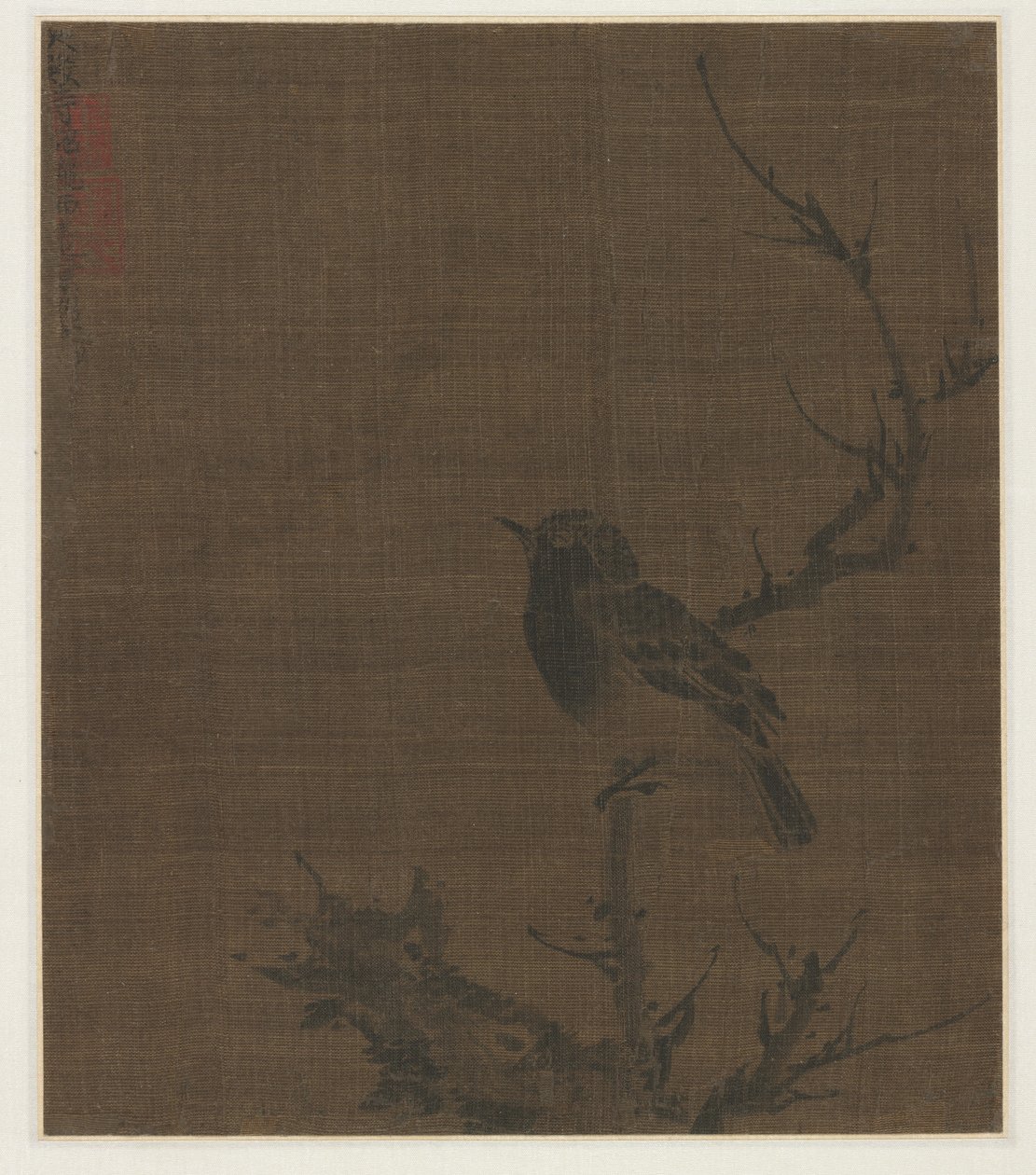 Uccello dormiente su un ramo di pruno, 1400s da Bian Wenjin