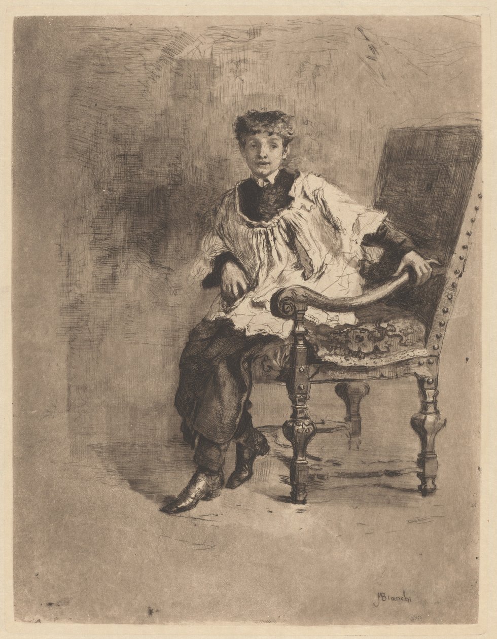 Accolito seduto, c. 1872 da Bianchi Mose
