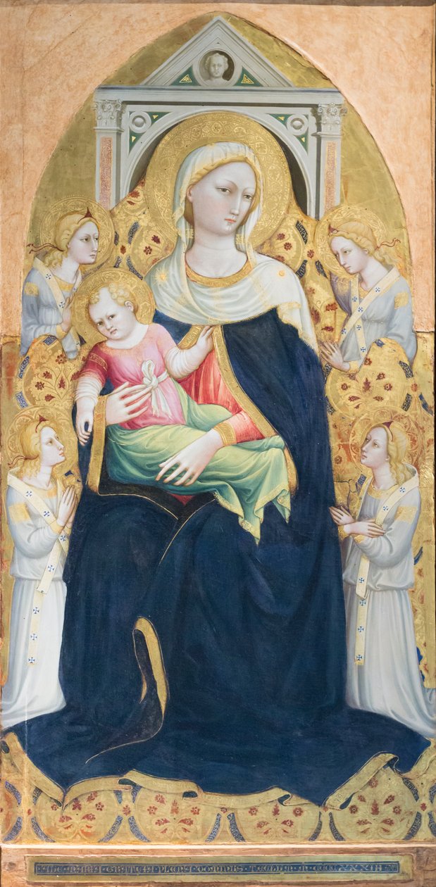 Madonna in trono con Bambino e quattro angeli, c.1433 (tempera e foglia d
