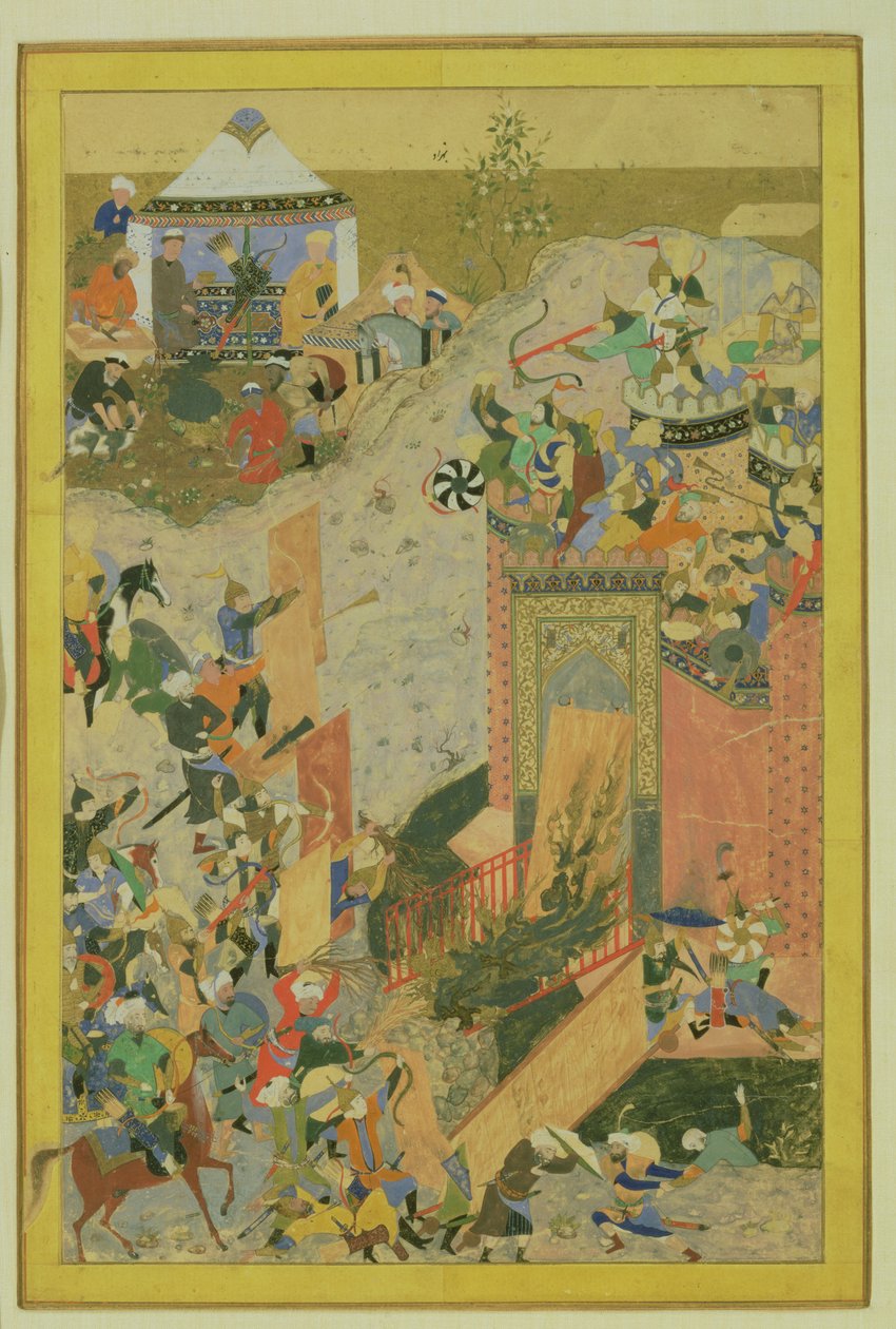 Assalto a un Castello, Persiano, Periodo Timurid (1370-1506) c.1475-1500 da Bihzad attr. to Bihzad attr. to