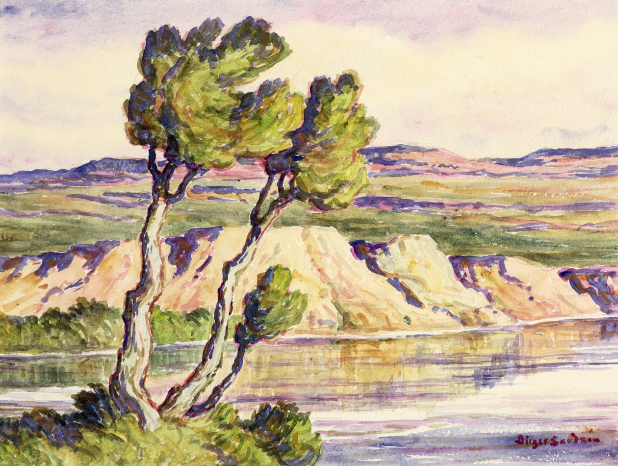 Kansas Creek (acquerello su carta) da Birger Sandzen