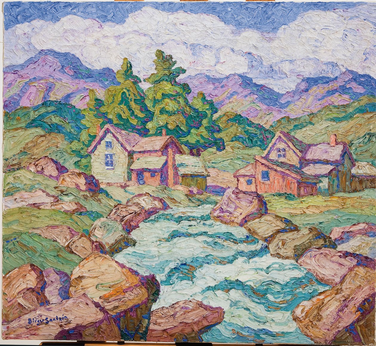 Mountain Village, Georgetown, Colorado (olio su tela) da Birger Sandzen