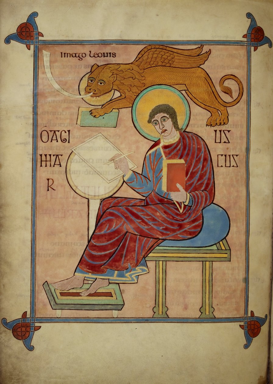 San Marco, dai Vangeli di Lindisfarne da Bishop of Lindisfarne Eadfrith