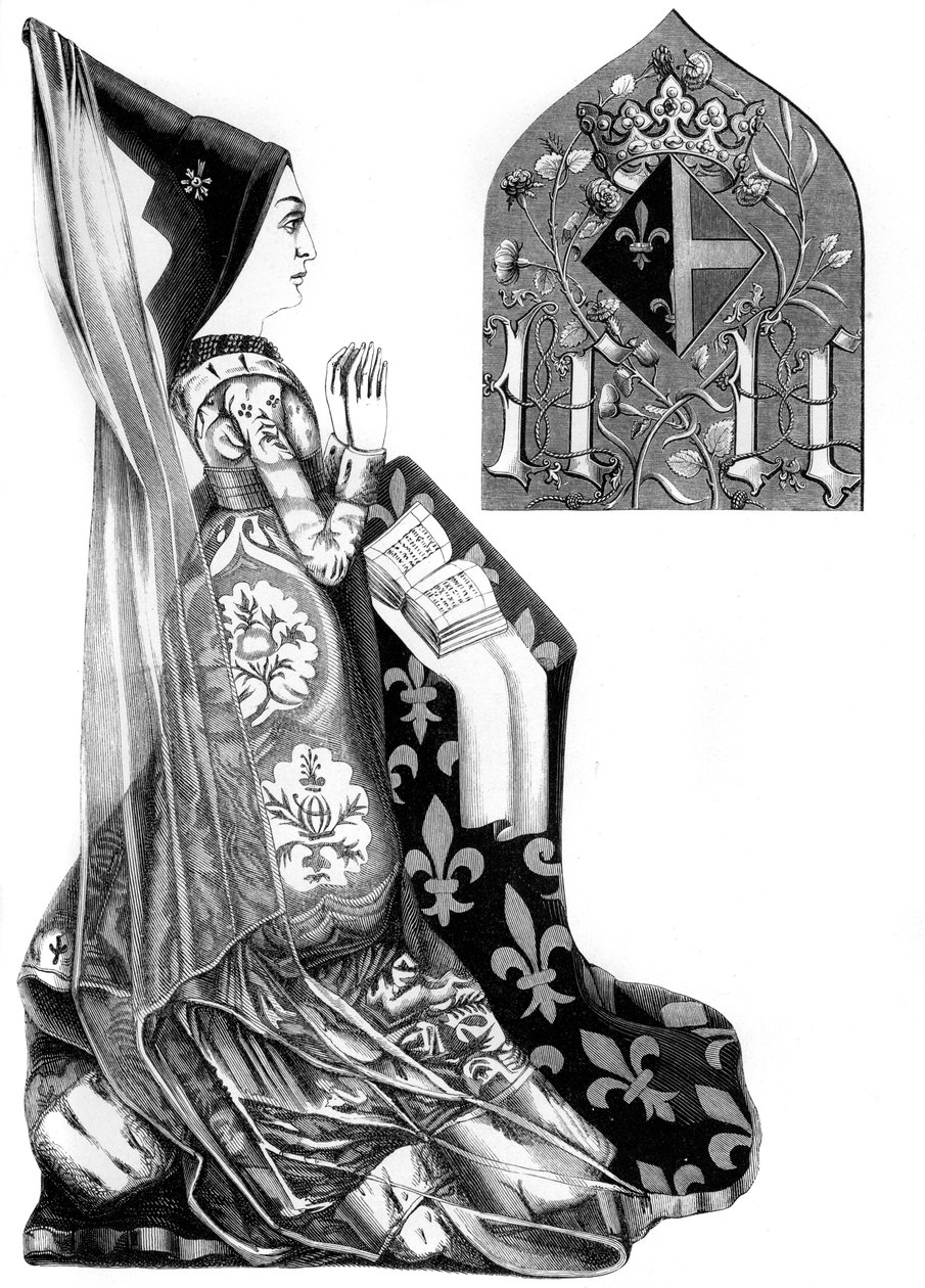 Carlotta di Savoia 1441-1483, regina consorte di Luigi XI di Francia, 15° secolo 1849 da Bisson and Cottard