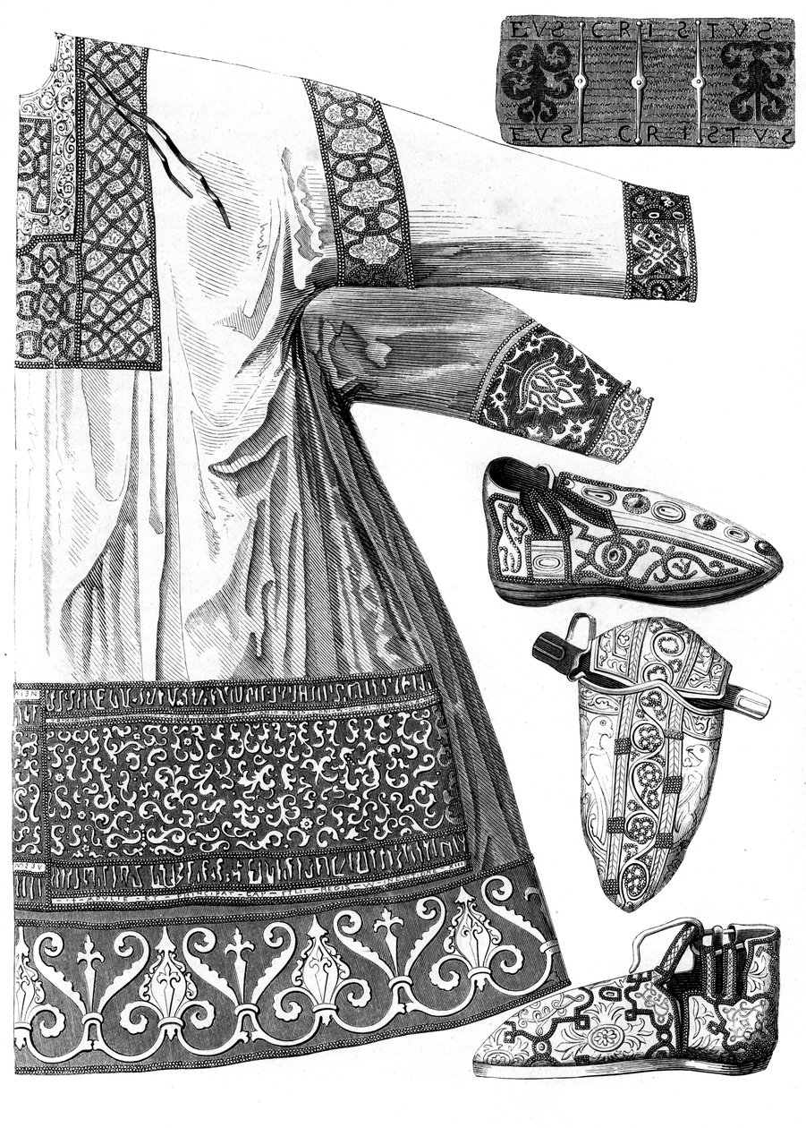 Abiti reali di Carlo Magno 742-814, XV secolo 1849 da Bisson and Cottard