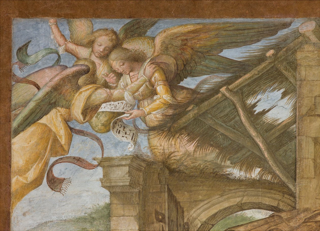 Navata Centrale, Quarta Campata Nord, Adorazione dei Pastori, Boccaccio Boccaccino 1516-17, (dettaglio) da Boccaccio Boccaccino
