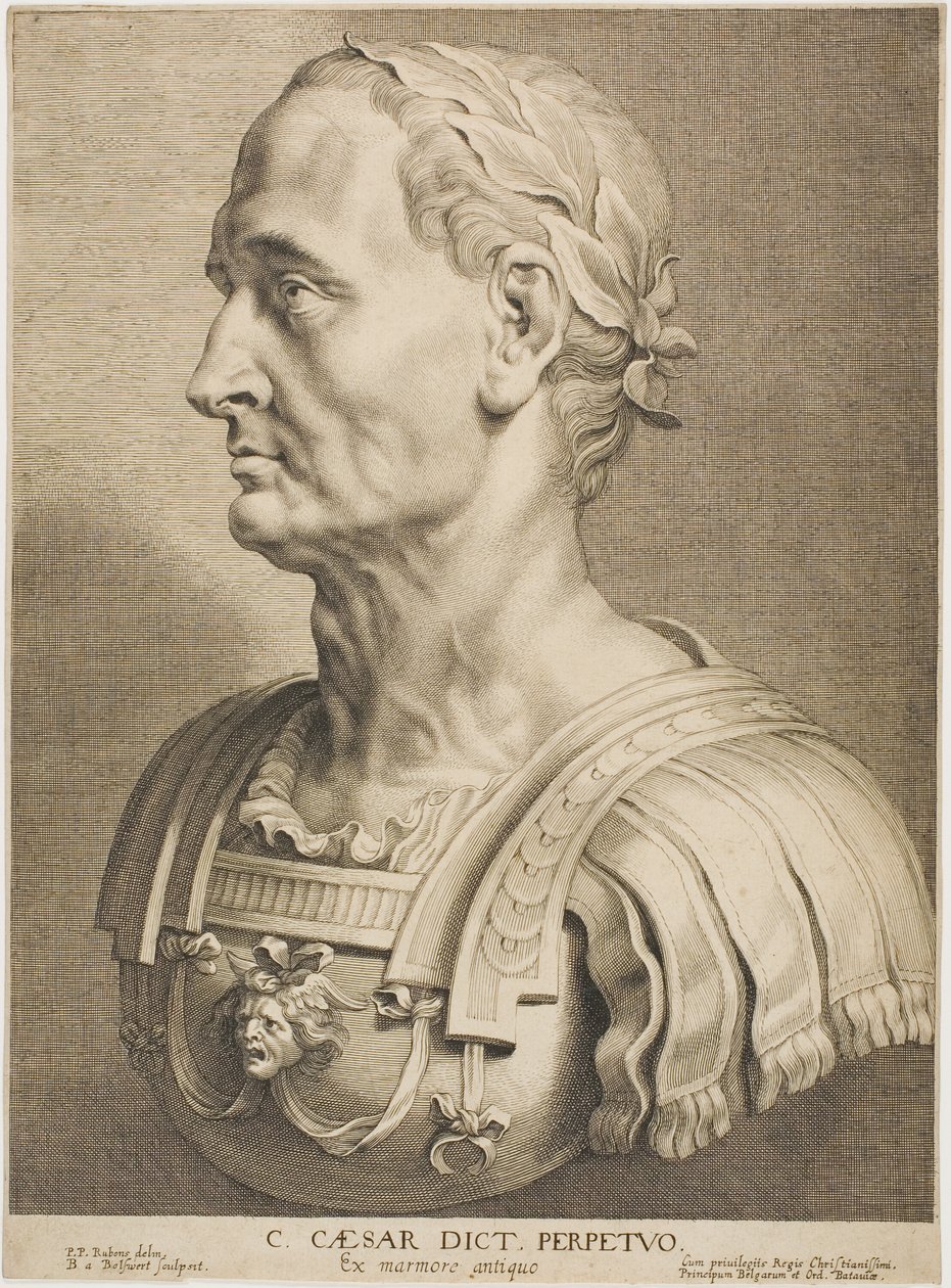 Giulio Cesare, dittatore perpetuo, da Dodici uomini famosi greci e romani da Boetius Adams Bolswert